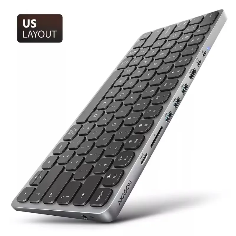 KEYBOARD + I/O HUB 9IN1/0.6M HMC-KB-US Axagon