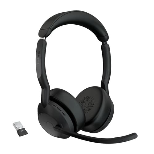 Jabra Evolve2 55 Headset Wireless Head-band Office/Call center USB Type-C Bluetooth Charging stand