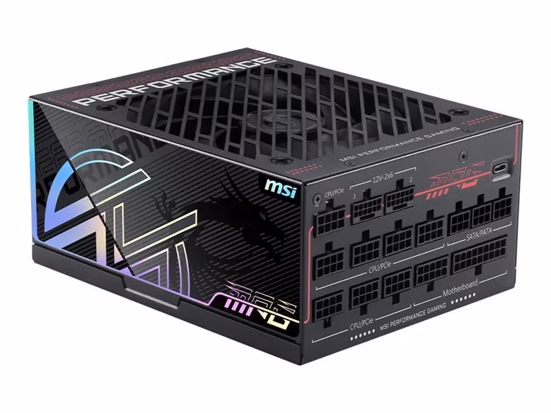 MSI MPG Ai1600TS PCIE5 EU Black Embossed Cable 1600W Fully-Modular Titanium JP CAP ENFR Color Box PLY Pallet 144M